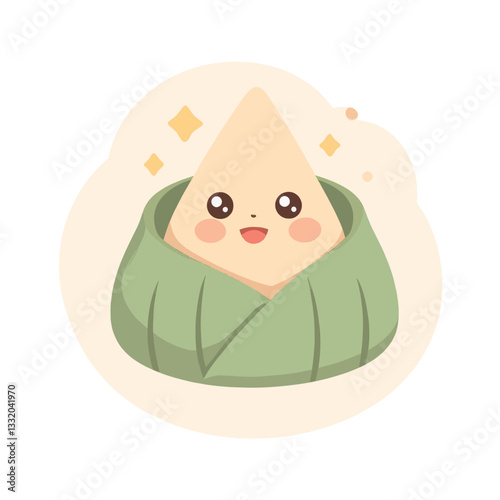 Cute Zongzi Dumpling Cartoon Character Illustration