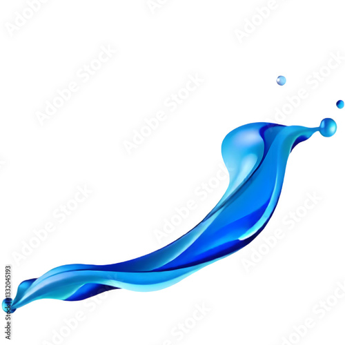A flowing blue liquid splash with varying shapes and shades, exuding a sense of movement and fluidity.