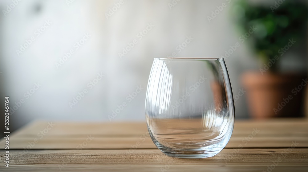 Copy space available on an empty glass cup. Copy space available on an empty glass cup.