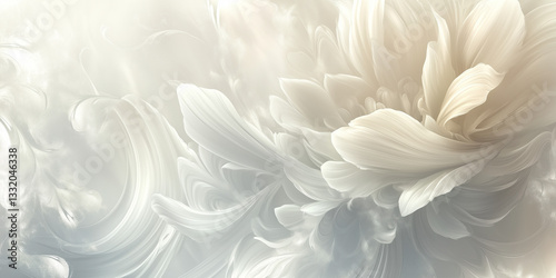 Elegant white floral abstract art background