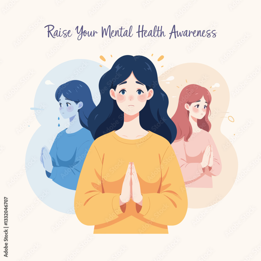 Mental health awareness with supportive woman praying
Mental health awareness with supportive woman praying