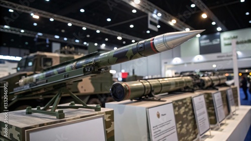 Missile Display at Defense Expo - Military Technology and Weaponry