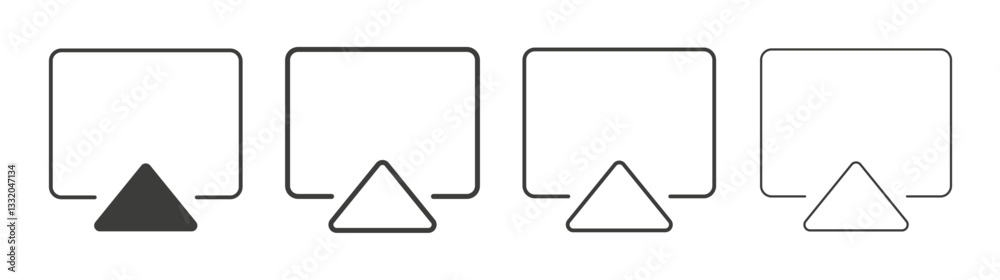 Airplay line icon vector illustration set.