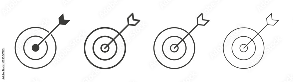 Aim line icon vector illustration set. Aim line icon vector illustration set.