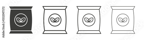 Bag seedling line icon vector illustration set.