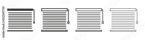 Blinds line icon vector illustration set.