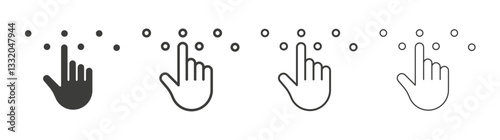 Braille line icon vector illustration set.