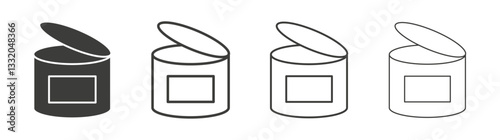 Canned food line icon vector illustration set.