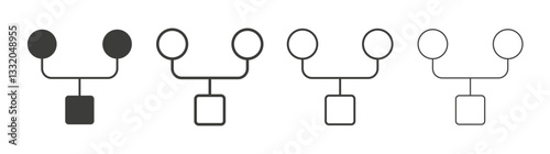 Code Fork line icon vector illustration set.