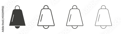 Cowbell line icon vector illustration set.