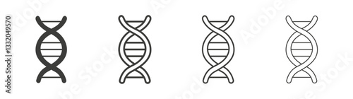 DNA line icon vector illustration set.
