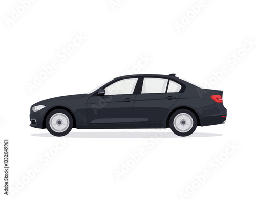 Pixelated Gray Sedan on White Background