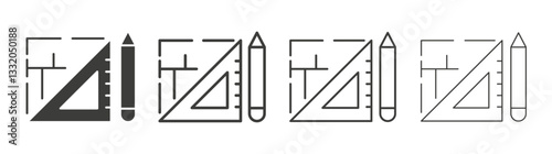 Floor plan line icon vector illustration set.