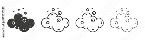 Foam line icon vector illustration set.