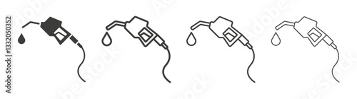 Fuel line icon vector illustration set.
