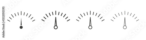 Gauge line icon vector illustration set.