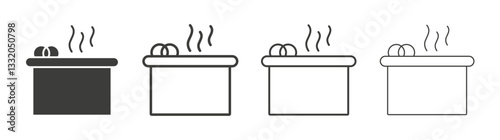Hot tub line icon vector illustration set.