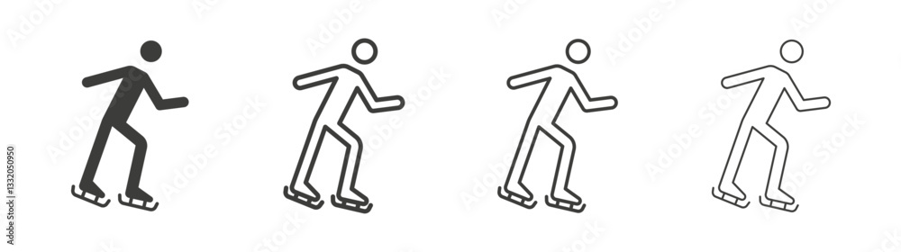 Ice skate line icon vector illustration set.