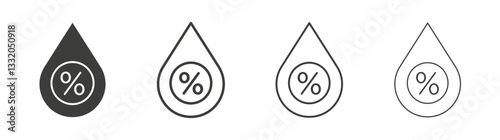 Humidity line icon vector illustration set.
