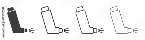 Inhaler line icon vector illustration set.