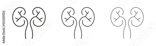 Kidneys line icon vector illustration set.