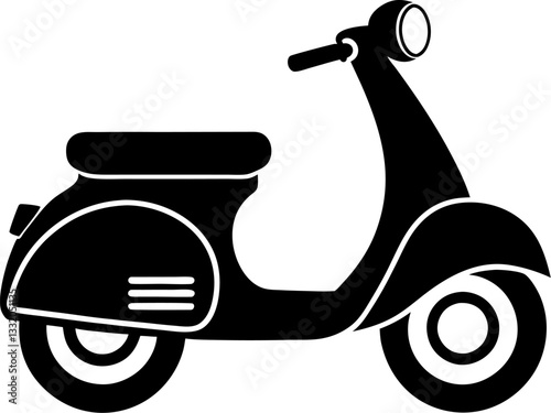 vintage scooter vector illustration