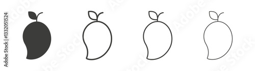 Mango line icon vector illustration set.
