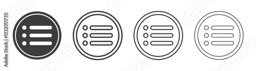 Menu list button line icon vector illustration set.