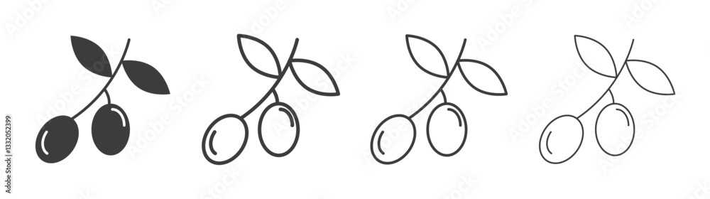 Olives line icon vector illustration set. Olives line icon vector illustration set.