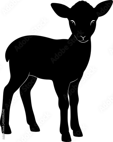 black silhouette of a deer