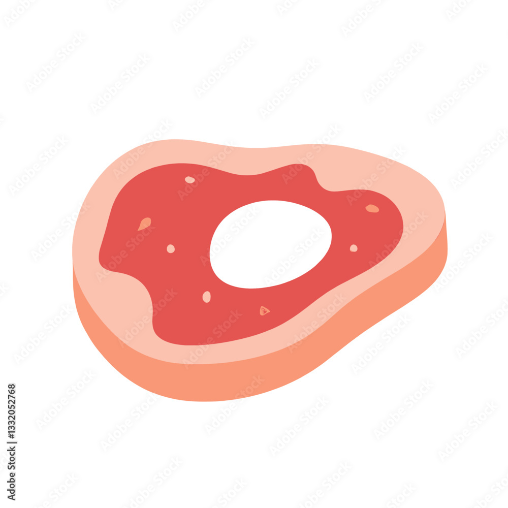 Stylized pink bone with marrow and isometric view