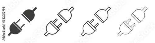 Plug connection line icon vector illustration set.