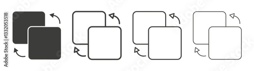 Replace line icon vector illustration set.