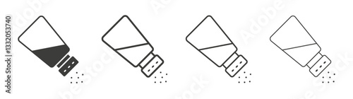 Salt shaker line icon vector illustration set.