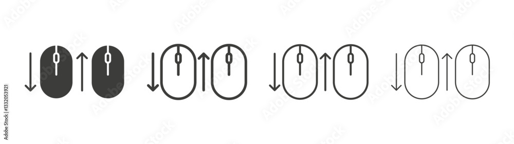 Scroll down up line icon vector illustration set. Scroll down up line icon vector illustration set.