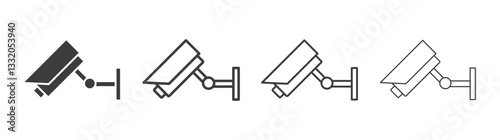 Security Camera line icon vector illustration set.