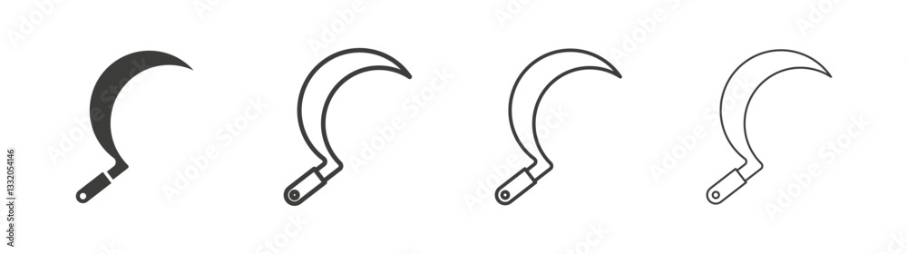 Sickle line icon vector illustration set. Sickle line icon vector illustration set.