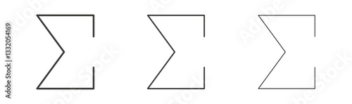 Sigma line icon vector illustration set.