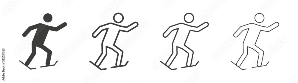 Skating line icon vector illustration set. Skating line icon vector illustration set.