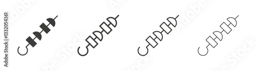 Skewer line icon vector illustration set.