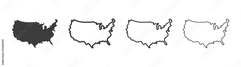 State country line icon vector illustration set. State country line icon vector illustration set.