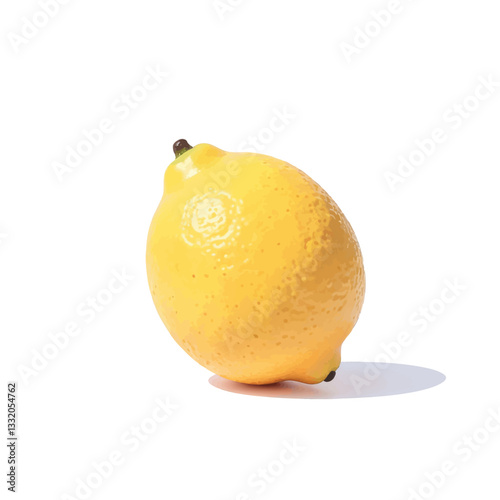 Vibrant yellow lemon on a white background