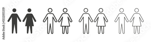 Toilet line icon vector illustration set.
