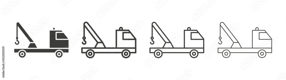 Tow truck line icon vector illustration set. Tow truck line icon vector illustration set.