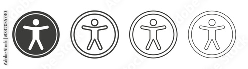 Universal access line icon vector illustration set.