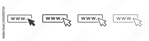 Url line icon vector illustration set.