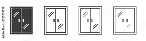 Window line icon vector illustration set.