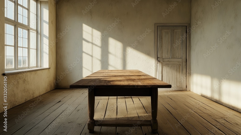 Fototapeta premium Room with wooden table