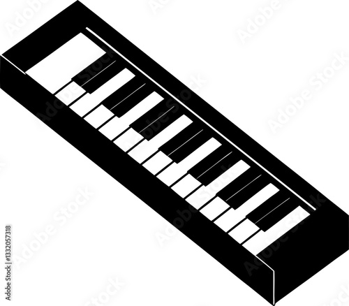 piano keys isolated on white