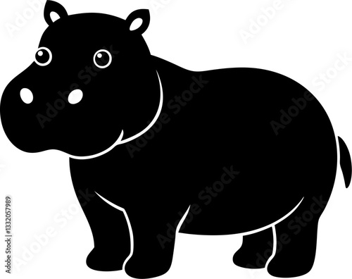 cartoon rhino vector illustration